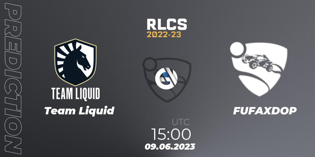 Team Liquid vs FUFAXDOP: Match Prediction. 09.06.2023 at 15:00, Rocket League, RLCS 2022-23 - Spring: Europe Regional 3 - Spring Invitational