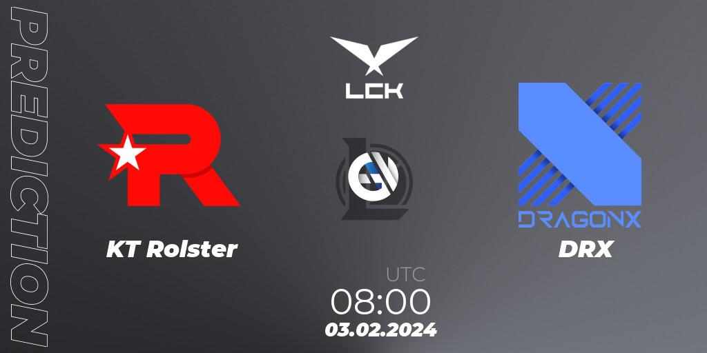 KT Rolster vs DRX: Match Prediction. 03.02.24, LoL, LCK Spring 2024 - Group Stage