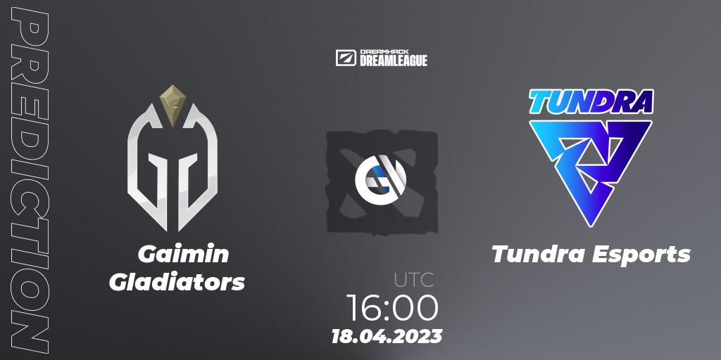 Gaimin Gladiators vs Tundra Esports: Match Prediction. 18.04.2023 at 15:55, Dota 2, DreamLeague Season 19 - Group Stage 2