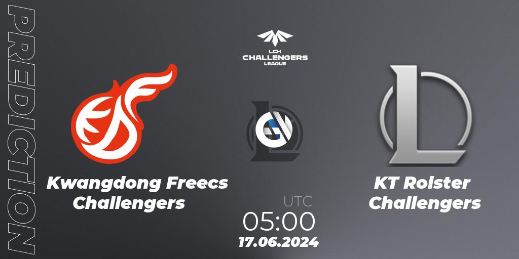 Kwangdong Freecs Challengers vs KT Rolster Challengers: Match Prediction. 17.06.2024 at 05:00, LoL, LCK Challengers League 2024 Summer - Group Stage