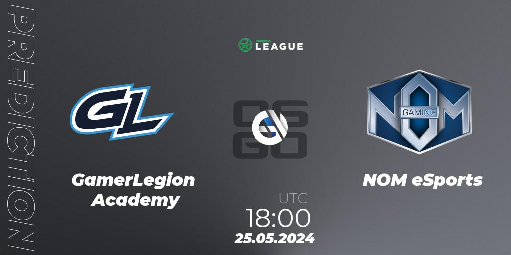 GamerLegion Academy vs NOM eSports: Match Prediction. 25.05.2024 at 18:00, Counter-Strike (CS2), ESEA Season 49: Advanced Division - Europe