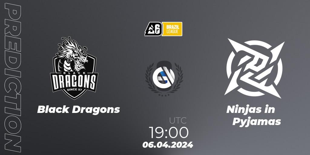 Black Dragons vs Ninjas in Pyjamas: Match Prediction. 06.04.24, Rainbow Six, Brazil League 2024 - Stage 1