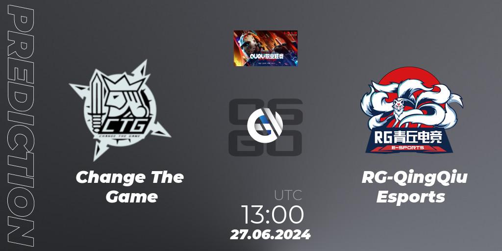 Change The Game vs RG-QingQiu Esports: Match Prediction. 27.06.2024 at 10:00, Counter-Strike (CS2), QU Pro League