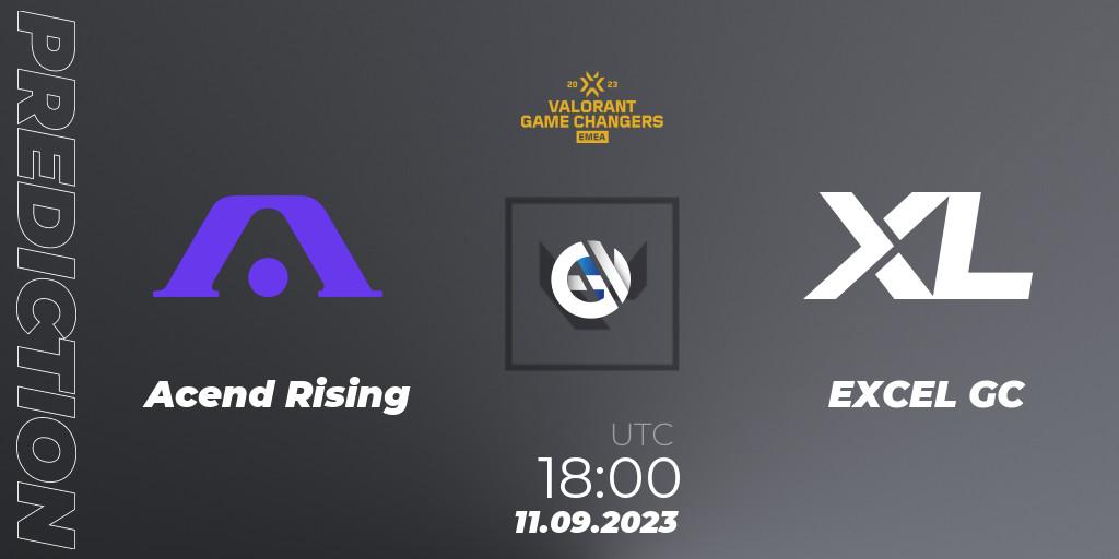 Acend Rising vs EXCEL GC: Match Prediction. 11.09.2023 at 15:10, VALORANT, VCT 2023: Game Changers EMEA Stage 3 - Group Stage