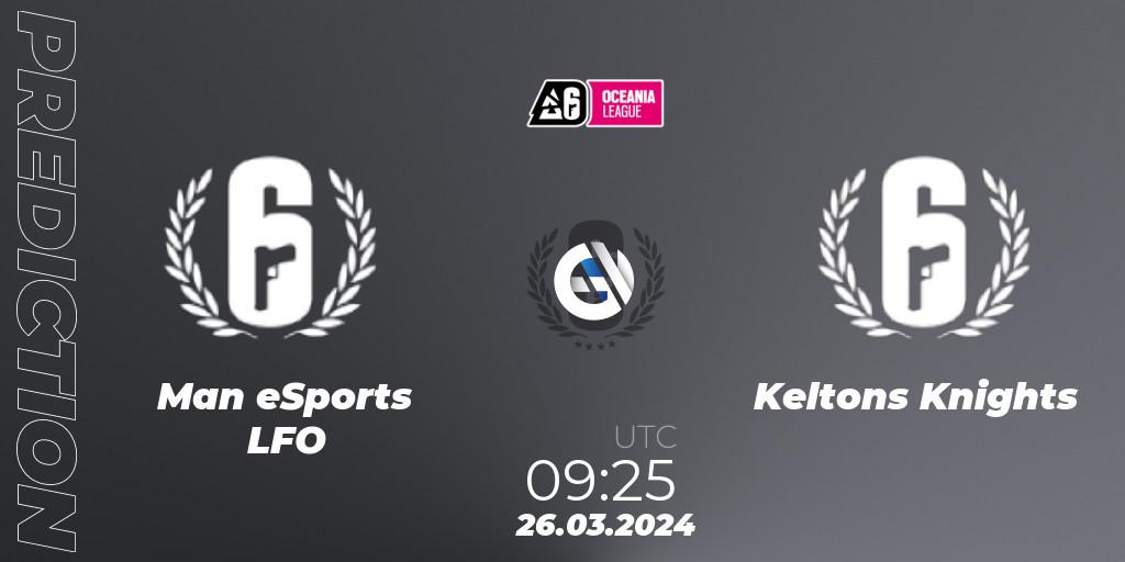 Man eSports LFO vs Keltons Knights: Match Prediction. 26.03.24, Rainbow Six, Oceania League 2024 - Stage 1