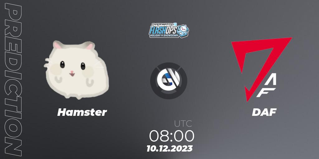 Hamster vs DAF: Match Prediction. 10.12.2023 at 08:00, Overwatch, Flash Ops Holiday Showdown - APAC Finals