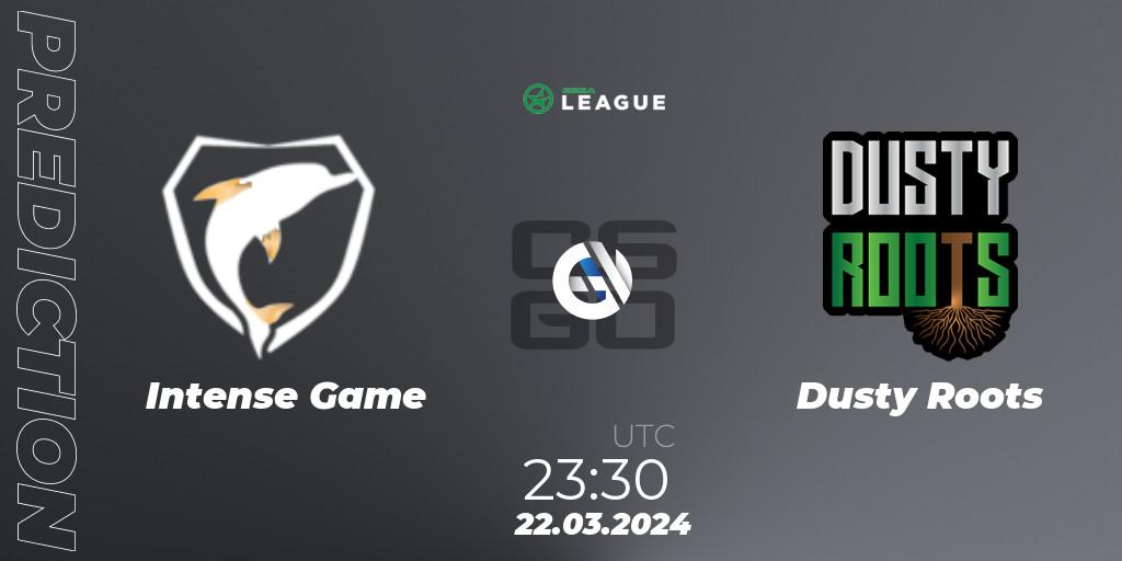 Intense Game vs Dusty Roots: Match Prediction. 22.03.2024 at 21:00, Counter-Strike (CS2), ESEA Season 48: Open Division - South America