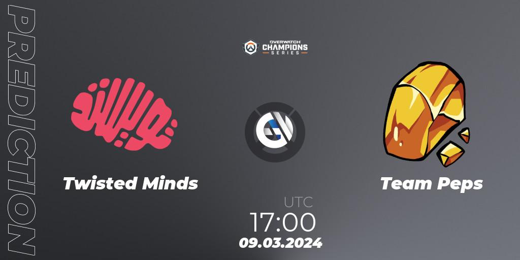 Twisted Minds vs Team Peps: Match Prediction. 09.03.2024 at 17:00, Overwatch, Overwatch Champions Series 2024 - EMEA Stage 1 Group Stage