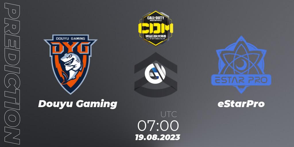 Douyu Gaming vs eStarPro: Match Prediction. 19.08.2023 at 07:00, Call of Duty, China Masters 2023 S6 - Stage 2