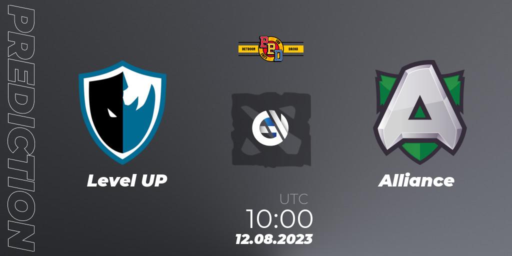 Level UP vs Alliance: Match Prediction. 12.08.2023 at 10:01, Dota 2, BetBoom Dacha - Online Stage