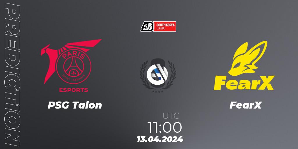 PSG Talon vs FearX: Match Prediction. 13.04.2024 at 11:00, Rainbow Six, South Korea League 2024 - Stage 1