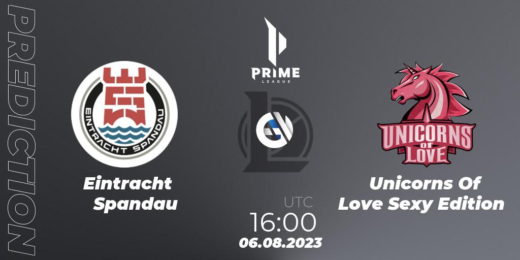 Eintracht Spandau vs Unicorns Of Love Sexy Edition: Match Prediction. 06.08.2023 at 16:00, LoL, Prime League Summer 2023 - Playoffs