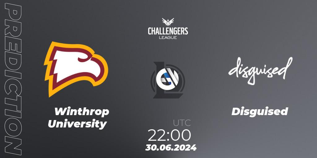 Winthrop University vs Disguised: Match Prediction. 30.06.2024 at 22:00, LoL, NACL Summer 2024 - Group Stage