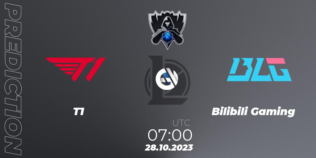T1 vs Bilibili Gaming: Match Prediction. 28.10.2023 at 09:00, LoL, Worlds 2023 LoL - Group Stage