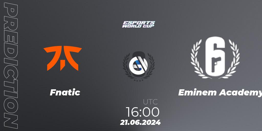 Fnatic vs Eminem Academy: Match Prediction. 21.06.2024 at 16:00, Rainbow Six, Esports World Cup 2024: Europe OQ