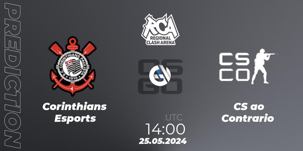 Corinthians Esports vs CS ao Contrario: Match Prediction. 25.05.2024 at 14:00, Counter-Strike (CS2), Regional Clash Arena South America: Closed Qualifier