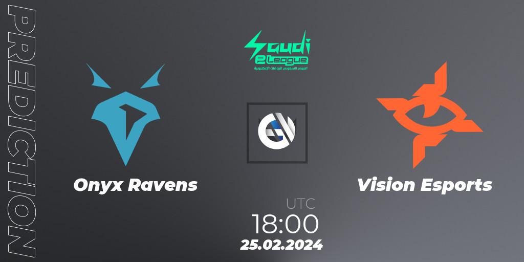 Onyx Ravens vs Vision Esports: Match Prediction. 25.02.2024 at 18:00, VALORANT, Saudi eLeague 2024: Major 1
