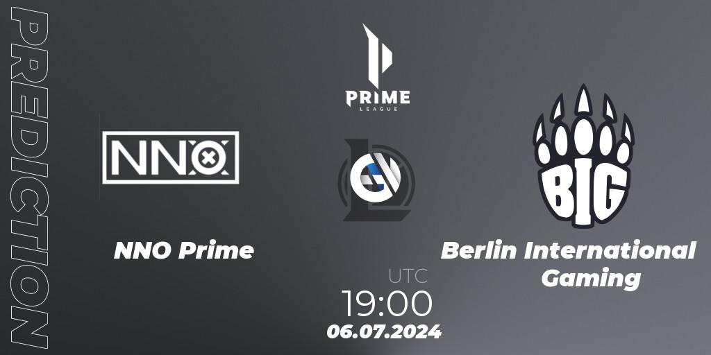 NNO Prime vs Berlin International Gaming: Match Prediction. 06.07.2024 at 19:00, LoL, Prime League Summer 2024