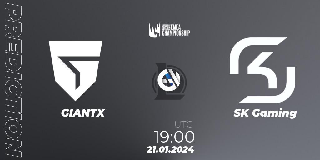 GIANTX vs SK Gaming: Match Prediction. 21.01.2024 at 19:00, LoL, LEC Winter 2024 - Regular Season