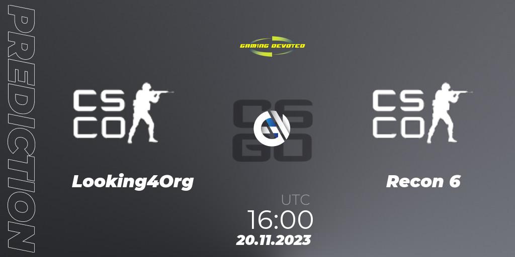 Looking4Org vs Recon 6: Match Prediction. 20.11.2023 at 16:00, Counter-Strike (CS2), Gaming Devoted Become The Best