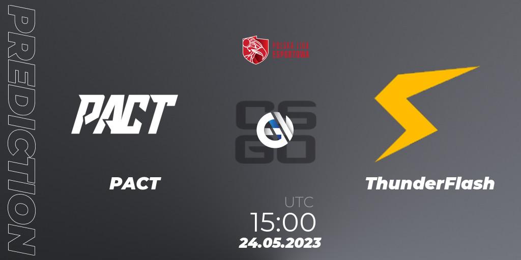 PACT vs ThunderFlash: Match Prediction. 24.05.2023 at 15:00, Counter-Strike (CS2), Polish Esports League 2023 Split 2