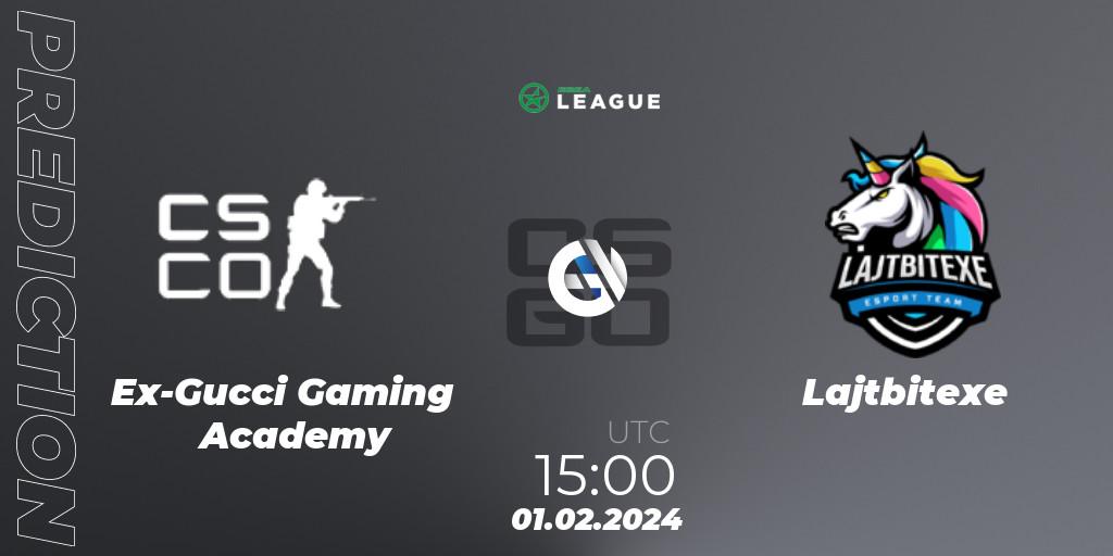 Ex-Gucci Gaming Academy vs Lajtbitexe: Match Prediction. 01.02.2024 at 15:00, Counter-Strike (CS2), ESEA Season 48: Advanced Division - Europe