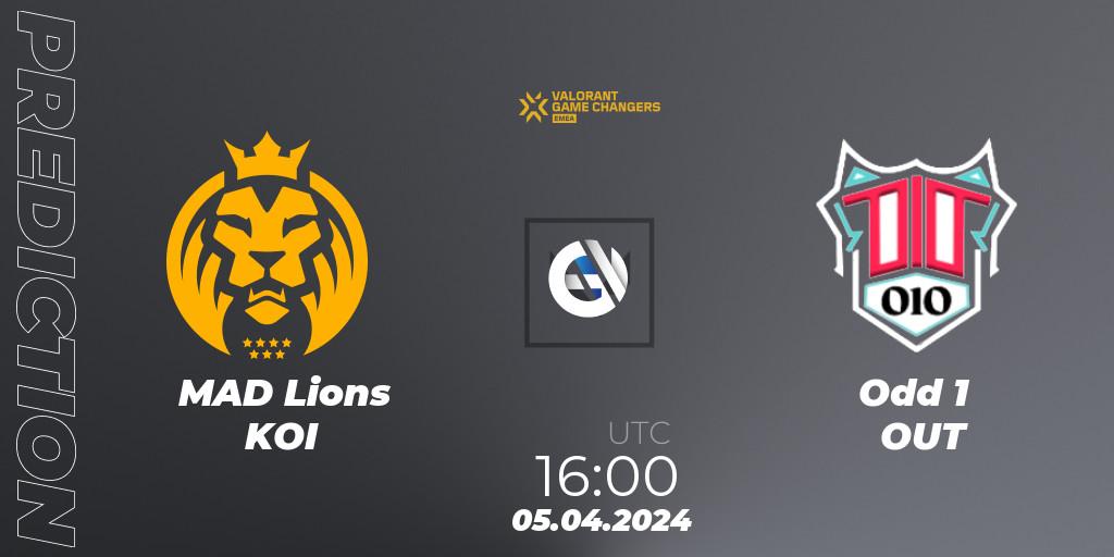 MAD Lions KOI vs Odd 1 OUT: Match Prediction. 05.04.2024 at 16:00, VALORANT, VCT 2024: Game Changers EMEA Contenders Series 1