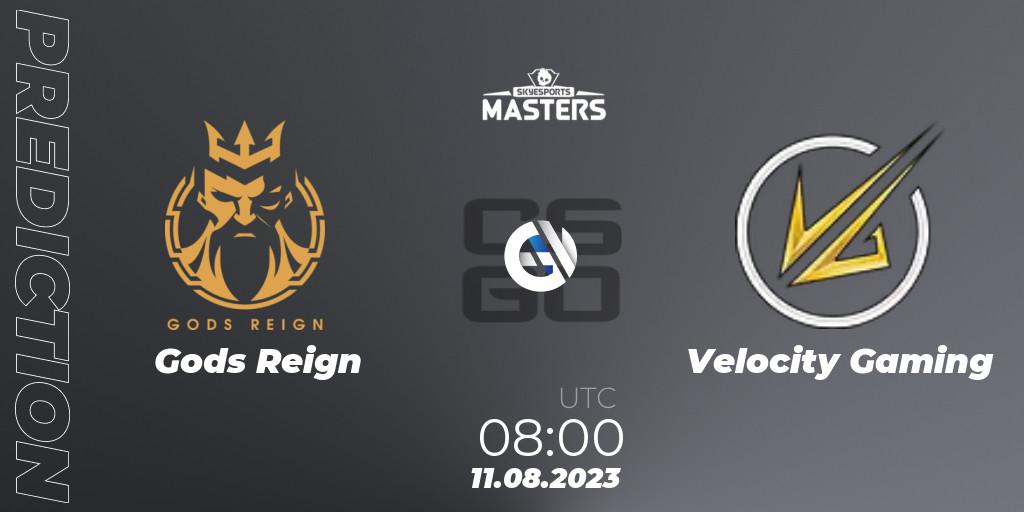 Gods Reign vs Velocity Gaming: Match Prediction. 11.08.2023 at 08:00, Counter-Strike (CS2), Skyesports Masters 2023: Regular Season