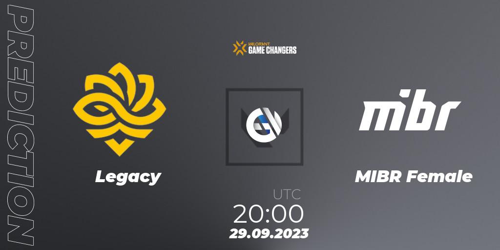 Legacy vs MIBR Female: Match Prediction. 29.09.2023 at 20:15, VALORANT, VCT 2023: Game Changers Brazil Series 2