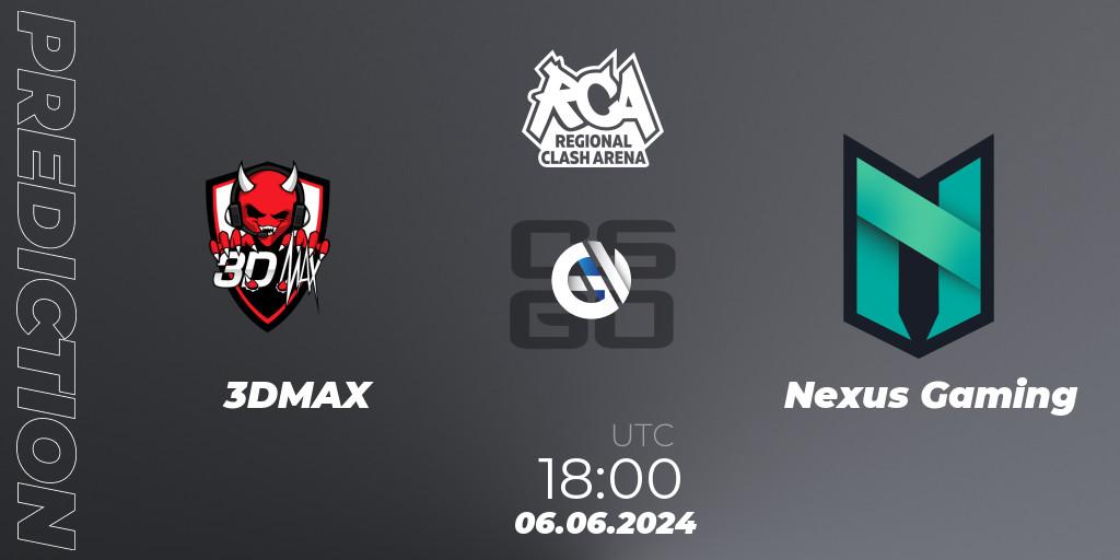 3DMAX vs Nexus Gaming: Match Prediction. 06.06.2024 at 18:00, Counter-Strike (CS2), Regional Clash Arena Europe