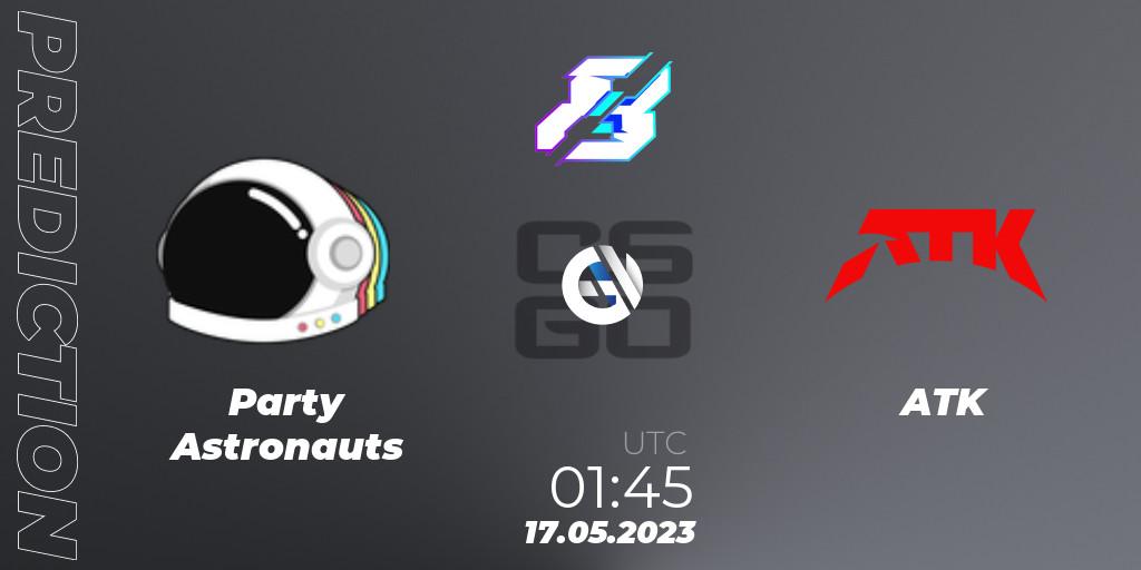 Party Astronauts vs ATK: Match Prediction. 17.05.2023 at 01:45, Counter-Strike (CS2), Gamers8 2023 North America Open Qualifier