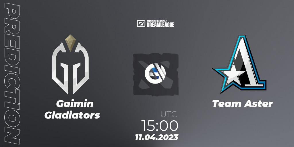 Gaimin Gladiators vs Team Aster: Match Prediction. 11.04.2023 at 15:28, Dota 2, DreamLeague Season 19 - Group Stage 1