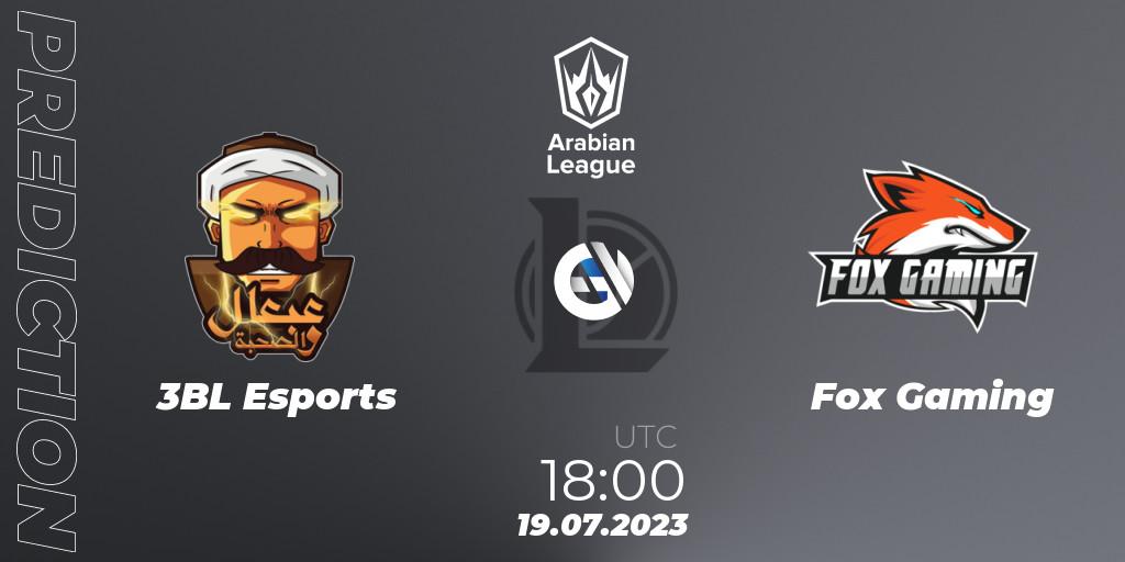 3BL Esports vs Fox Gaming: Match Prediction. 19.07.2023 at 18:00, LoL, Arabian League Summer 2023 - Group Stage