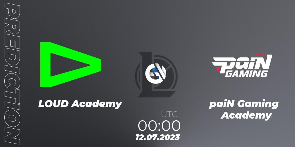 LOUD Academy vs paiN Gaming Academy: Match Prediction. 12.07.2023 at 00:00, LoL, CBLOL Academy Split 2 2023 - Group Stage