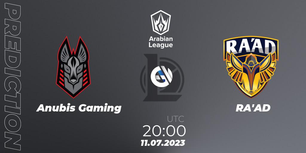 Anubis Gaming vs RA'AD: Match Prediction. 11.07.2023 at 20:00, LoL, Arabian League Summer 2023 - Group Stage