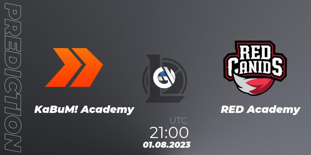 KaBuM! Academy vs RED Academy: Match Prediction. 01.08.2023 at 21:00, LoL, CBLOL Academy Split 2 2023 - Group Stage