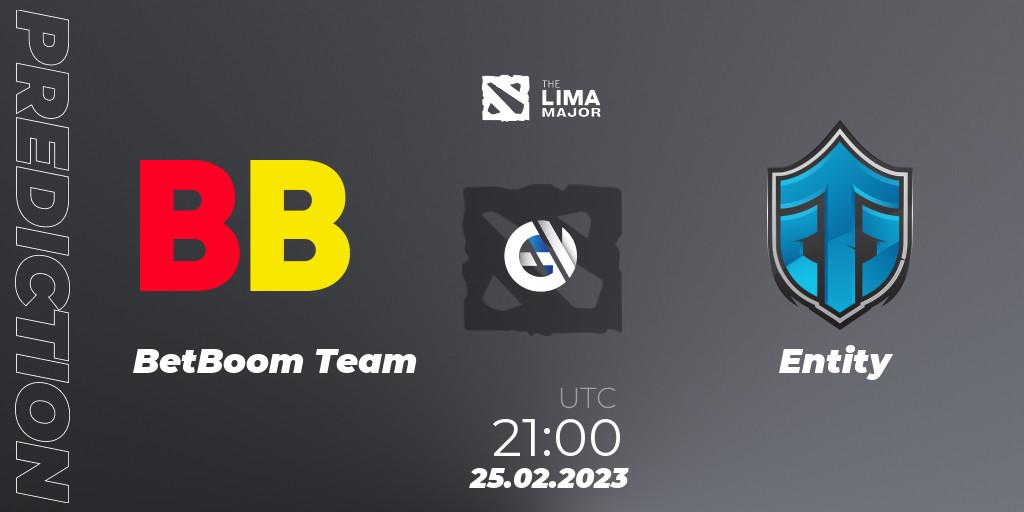 BetBoom Team vs Entity: Match Prediction. 25.02.2023 at 21:37, Dota 2, The Lima Major 2023