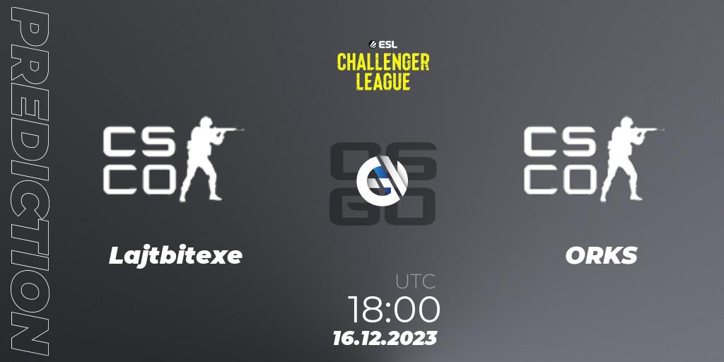 Lajtbitexe vs ORKS: Match Prediction. 16.12.2023 at 18:00, Counter-Strike (CS2), ESL Challenger League Season 46 Relegation: Europe