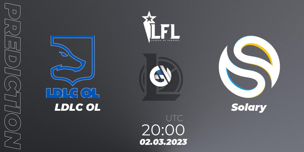 LDLC OL vs Solary: Match Prediction. 02.03.2023 at 20:00, LoL, LFL Spring 2023 - Group Stage