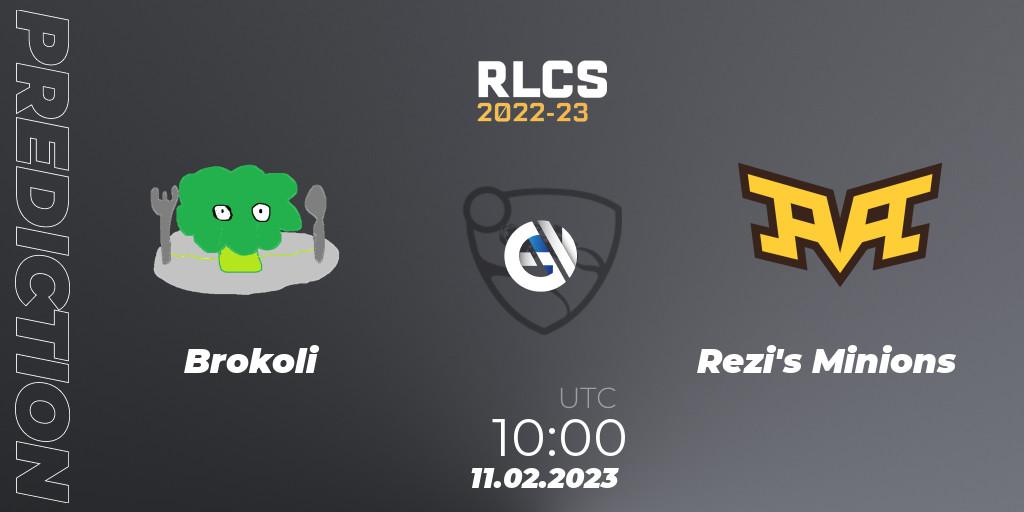 Brokoli vs Rezi's Minions: Match Prediction. 11.02.2023 at 10:00, Rocket League, RLCS 2022-23 - Winter: Asia-Pacific Regional 2 - Winter Cup