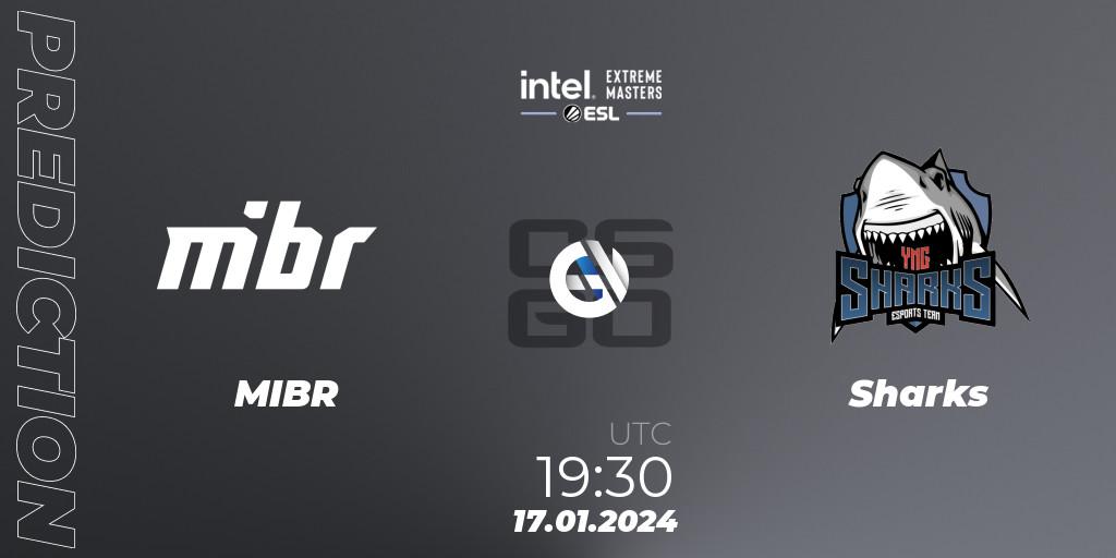 MIBR vs Sharks: Match Prediction. 17.01.2024 at 19:30, Counter-Strike (CS2), Intel Extreme Masters China 2024: South American Closed Qualifier