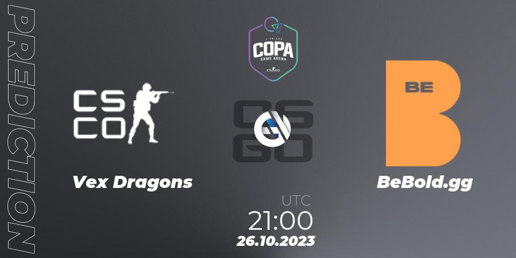 Vex Dragons vs BeBold.gg: Match Prediction. 26.10.2023 at 21:00, Counter-Strike (CS2), Game Arena Cup 2023 Season 1: Open Qualifier #2