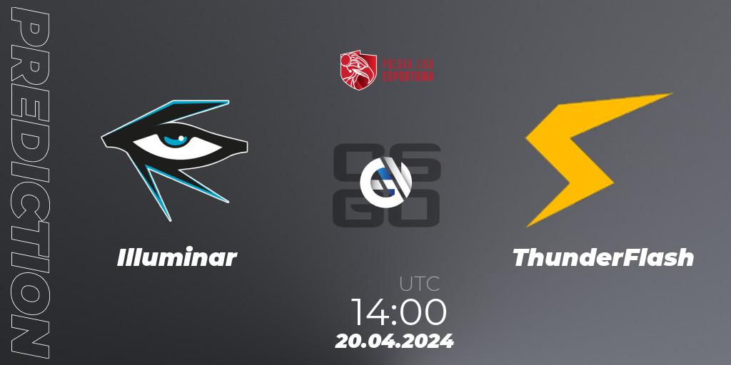 Illuminar vs ThunderFlash: Match Prediction. 20.04.2024 at 14:00, Counter-Strike (CS2), Polska Liga Esportowa 2024: Split #1