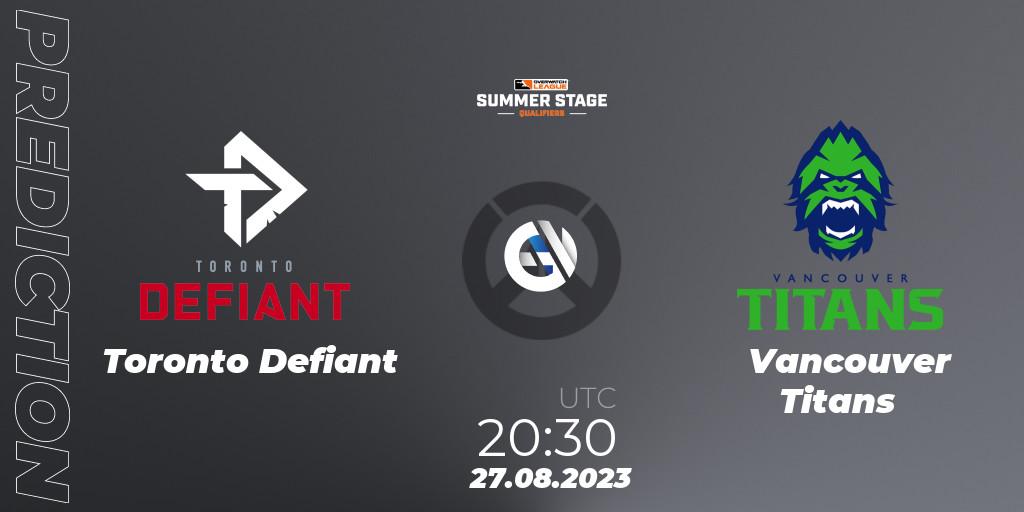 Toronto Defiant vs Vancouver Titans: Match Prediction. 27.08.23, Overwatch, Overwatch League 2023 - Summer Stage Qualifiers