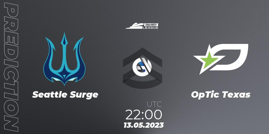 Seattle Surge vs OpTic Texas: Match Prediction. 13.05.2023 at 22:00, Call of Duty, Call of Duty League 2023: Stage 5 Major Qualifiers
