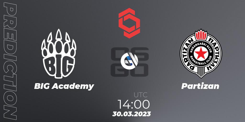 BIG Academy vs Partizan: Match Prediction. 30.03.23, CS2 (CS:GO), CCT Central Europe Series #5