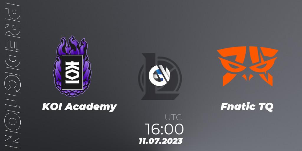 KOI Academy vs Fnatic TQ: Match Prediction. 11.07.2023 at 20:00, LoL, Superliga Summer 2023 - Group Stage