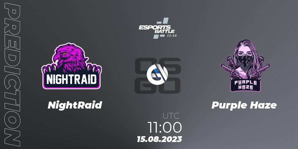 NightRaid vs Purple Haze: Match Prediction. 15.08.2023 at 11:00, Counter-Strike (CS2), ESportsBattle Season 27