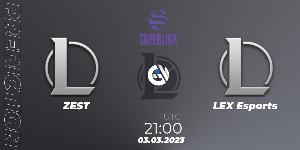 ZEST vs LEX Esports: Match Prediction. 03.03.2023 at 21:00, LoL, LVP Superliga 2nd Division Spring 2023 - Group Stage