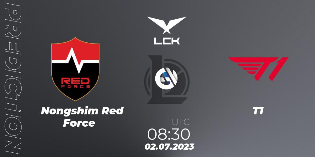 Nongshim Red Force vs T1: Match Prediction. 02.07.23, LoL, LCK Summer 2023 Regular Season